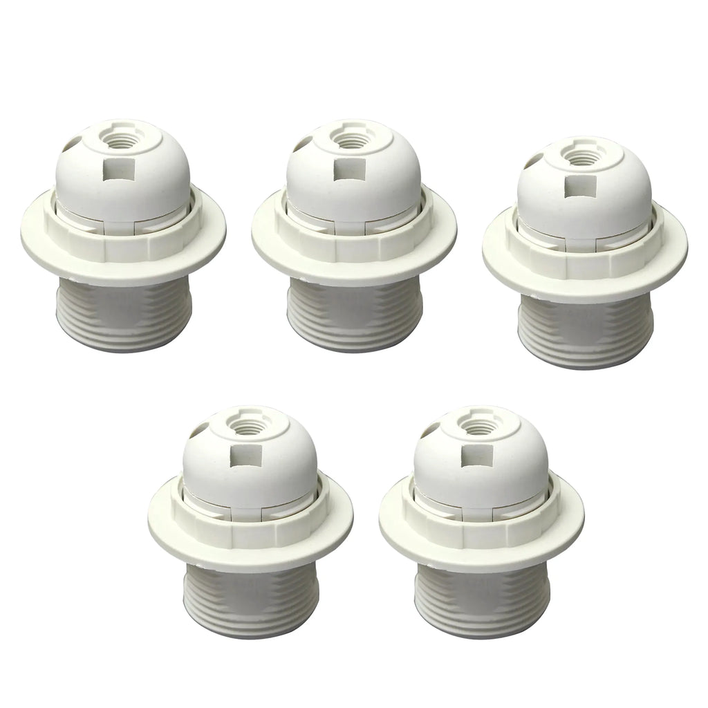 Vintage E27 Bulb Holder Pendant Socket Black 5 Pack ~4368