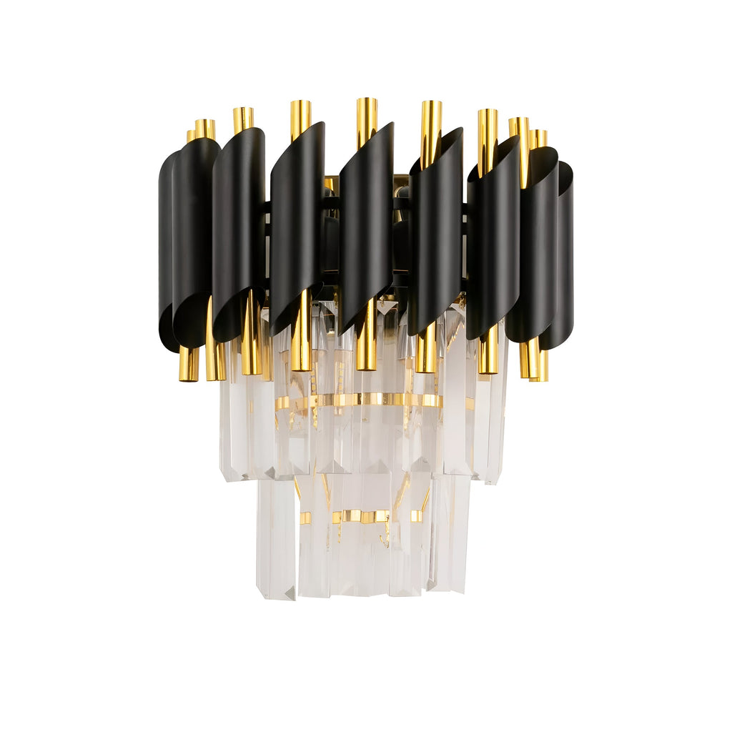 Modern Crystal Black Gold Chandelier With Matching Wall Lights~4118