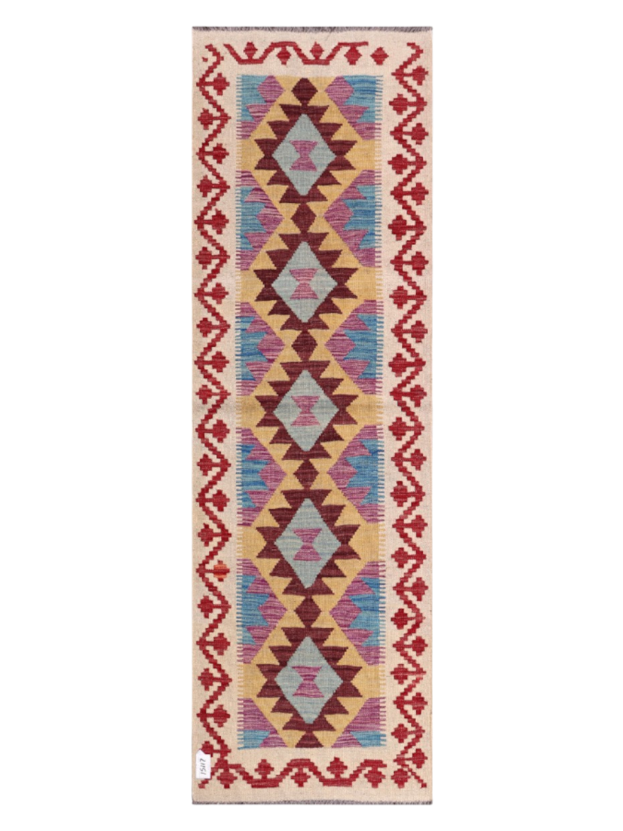 Maimana Kilim Runner - 197 × 63 cm (6'6" x 2'1")