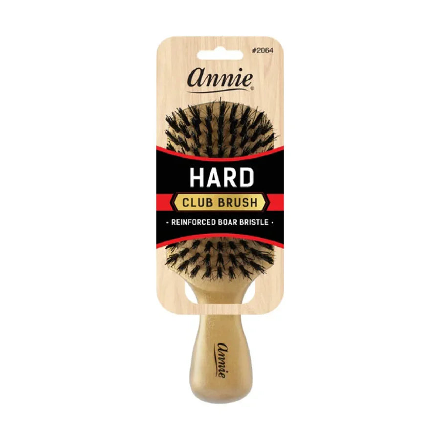 Annie Reinforced Boar & Nylon Bristle Gold Hard Club Brush 2064