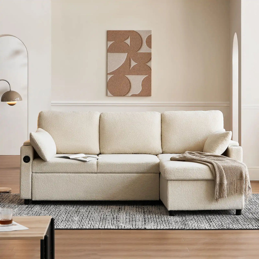 Clarkson 3-Seater Boucle Sofa Bed