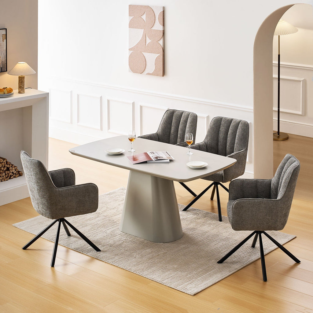 Eloise Linen Blends Swivel Chair