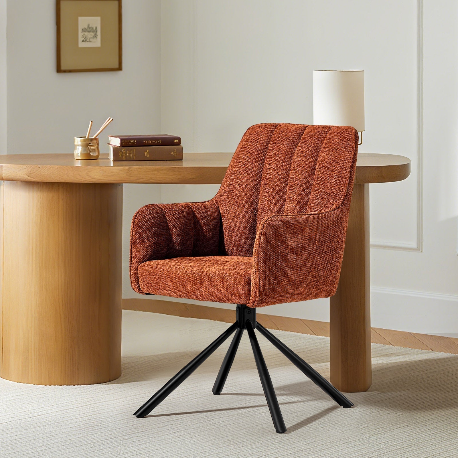 Eloise Linen Blends Swivel Chair