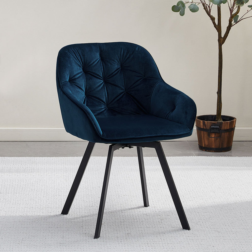 Garvies Velvet Swivel Dining Chairs