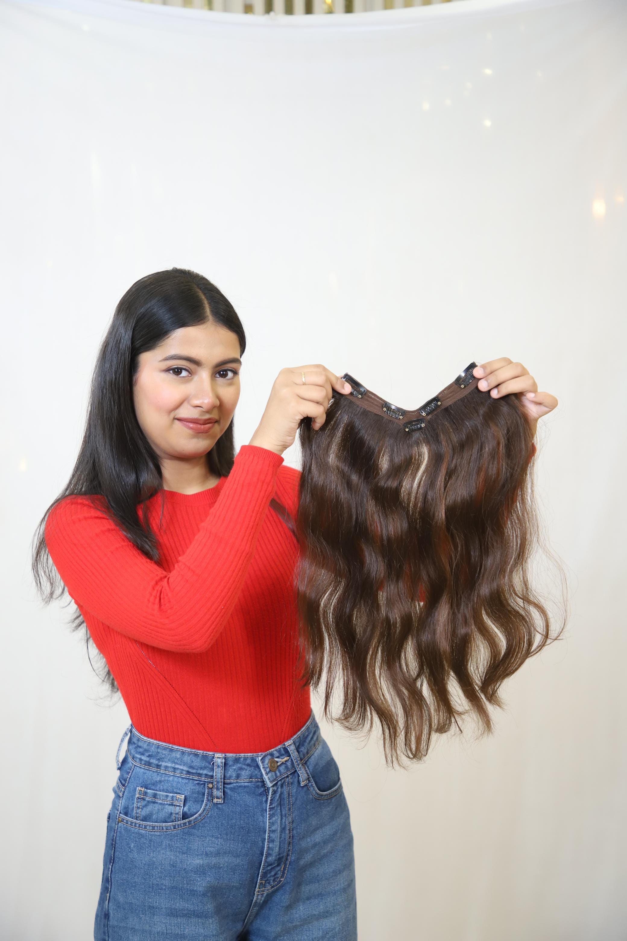 V-Shape Clip-In Volumizer | Back & Side Volume with Layered Fall | Remy Hair India