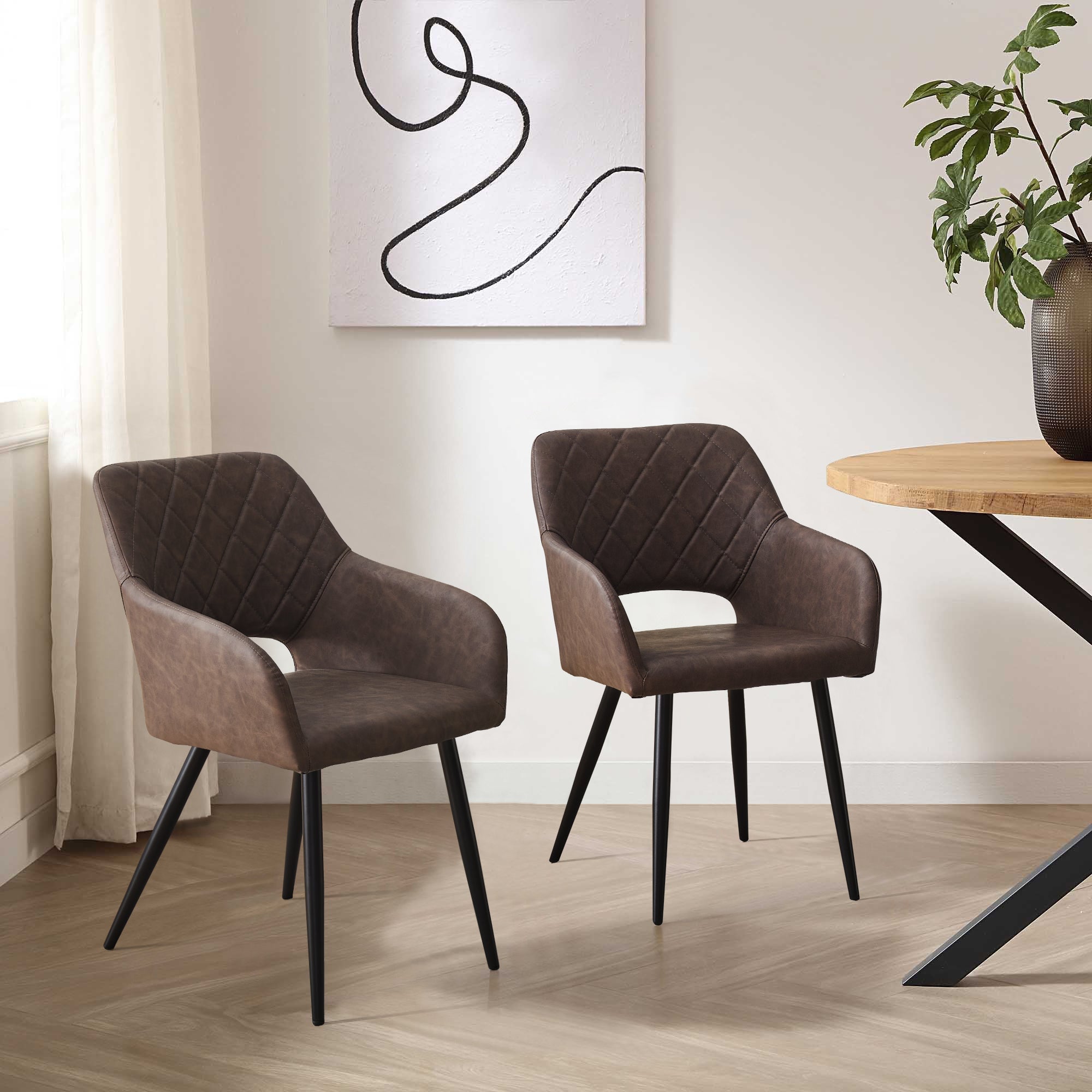 Kieran Faux Leather Dining Chairs [Set of 2]