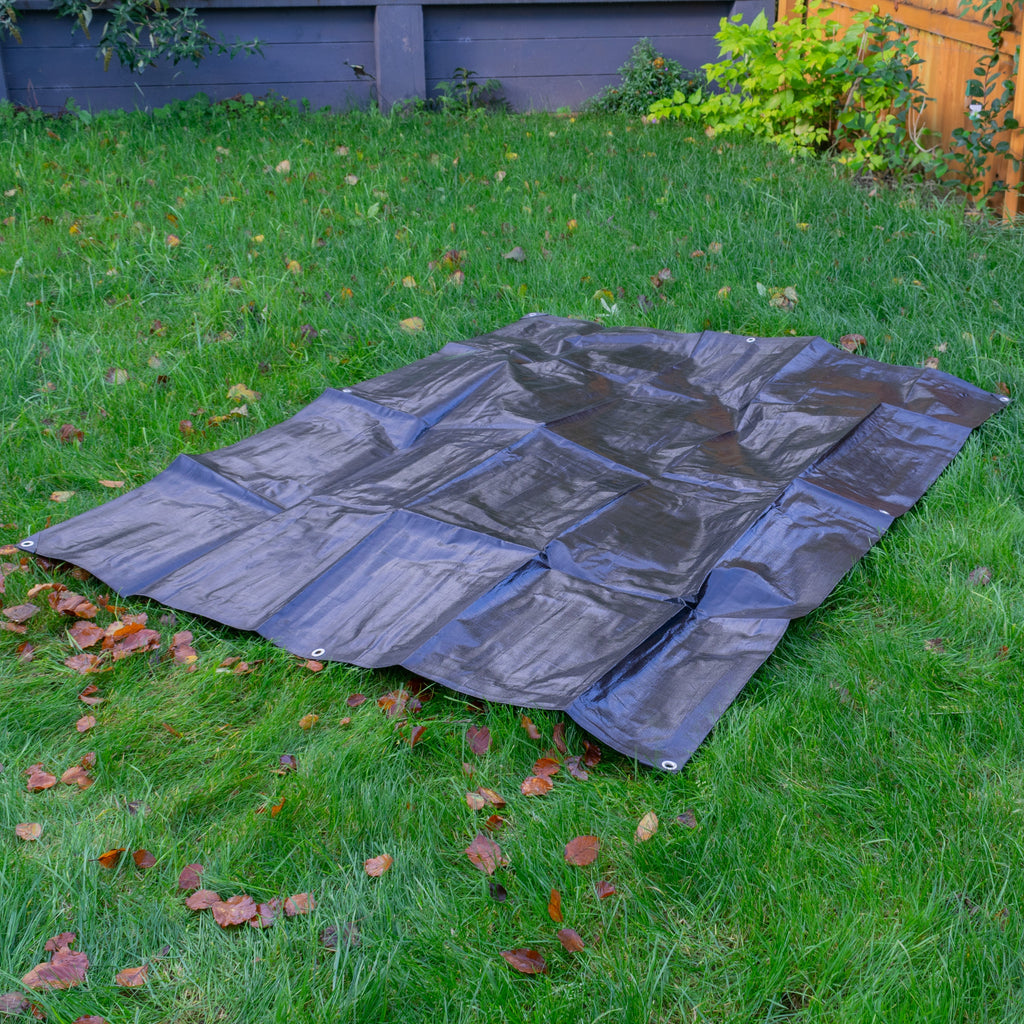 Black Silver L-Grade Tarpaulin 5m x 6m Heavy Duty Outdoor Sheet Waterproof Sheet