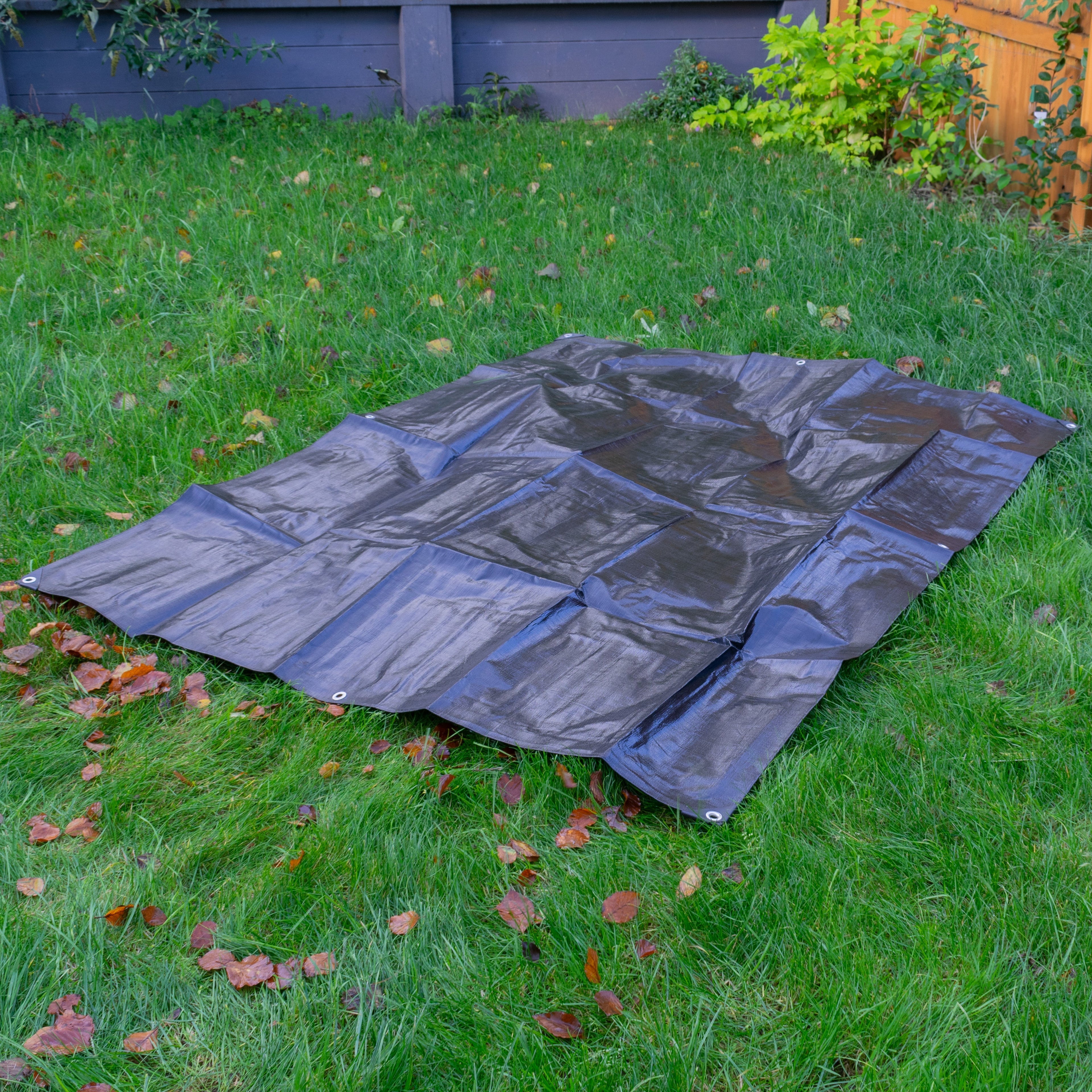 Black Silver L-Grade Tarpaulin 5m x 6m Heavy Duty Outdoor Sheet Waterproof Sheet