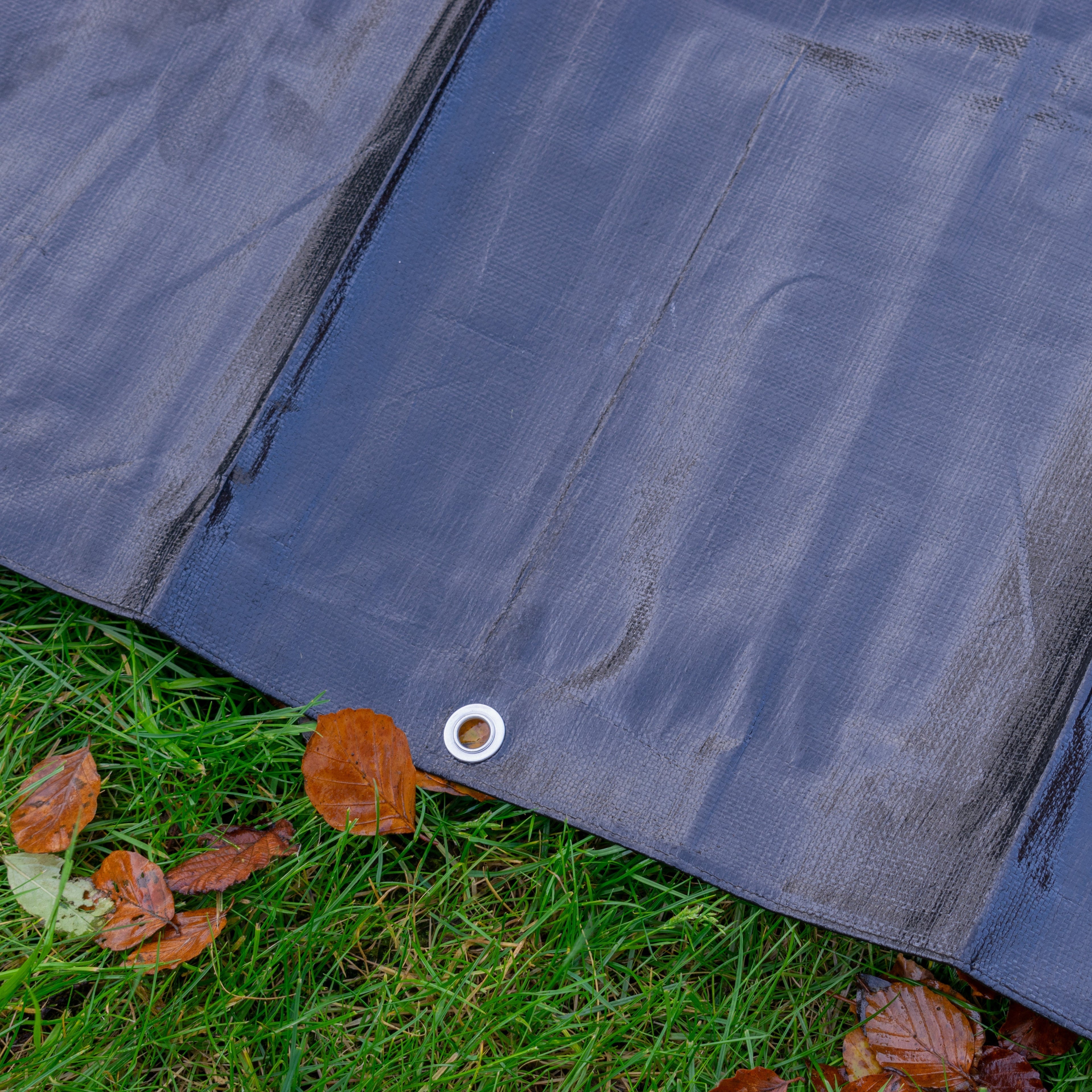 Black Silver L-Grade Tarpaulin 5m x 6m Heavy Duty Outdoor Sheet Waterproof Sheet