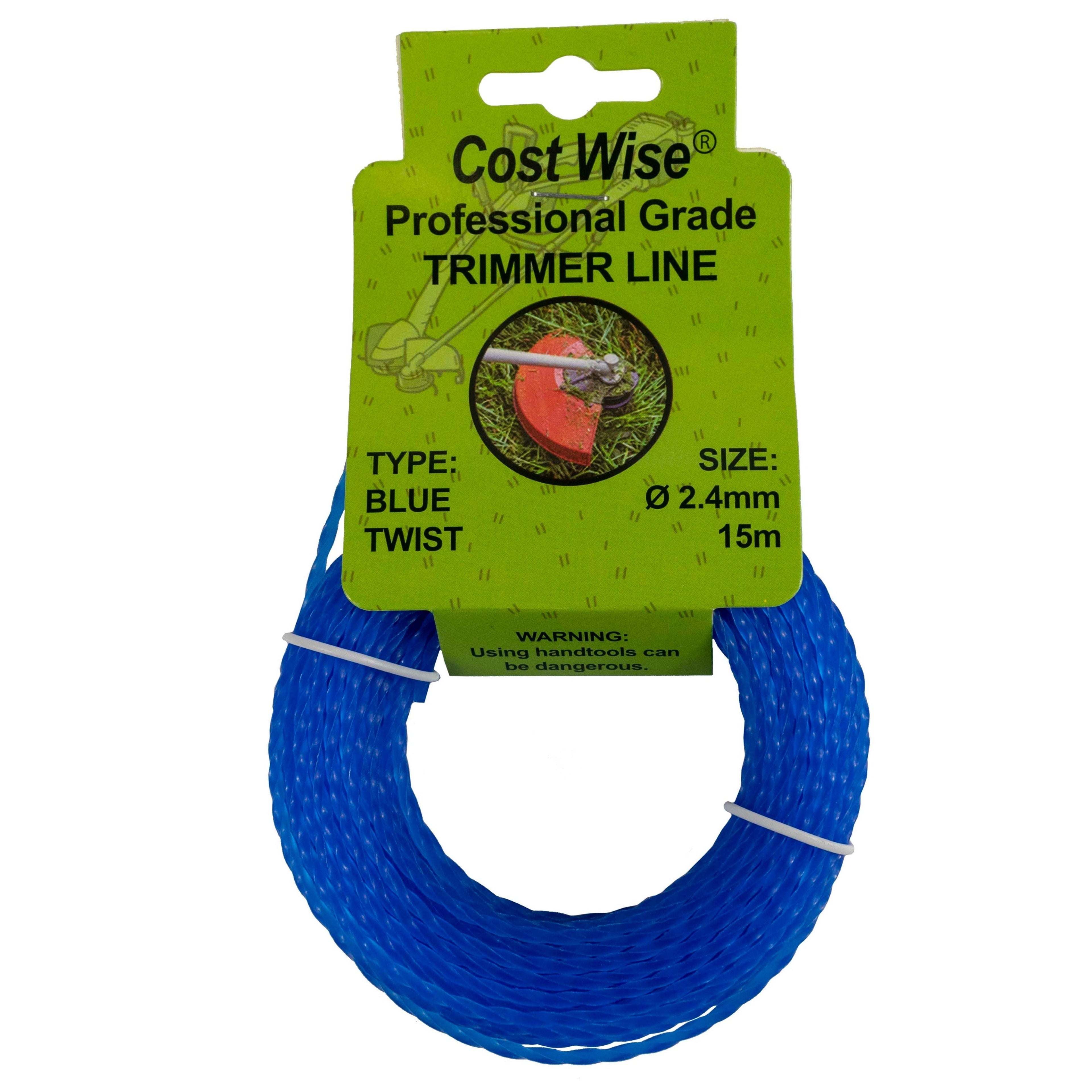 Strimmer Line Blue Twist 2.4mm x 15m Micro Watering System Home and Garden Use