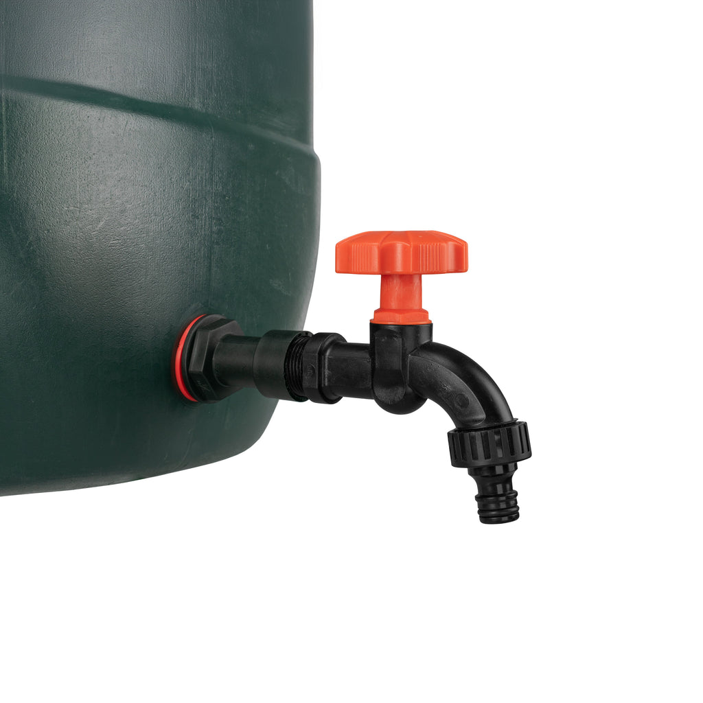 Water Butt Extension Kit 3/4in with Black Dial Tap Hose Pipe Fitting Tap Adapter