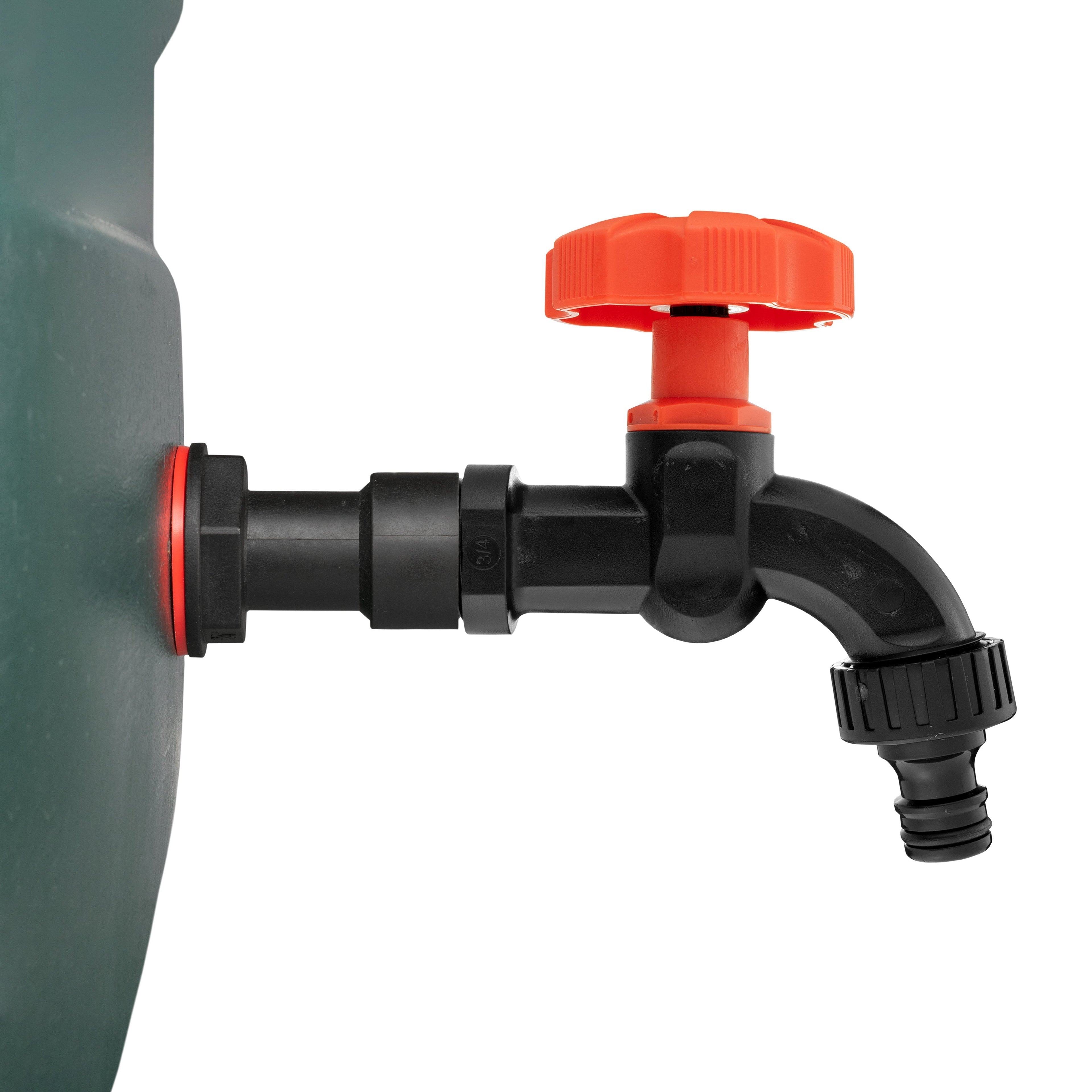 Water Butt Extension Kit 3/4in with Black Dial Tap Hose Pipe Fitting Tap Adapter